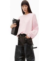 Alexander Wang - Logo Embossed Ribbed Pullover In Soft Chenille - Lyst