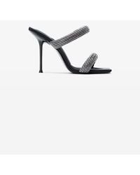 Alexander Wang - Julie 105Mm Crystal Hotfix Satin Tubular Sandals - Lyst