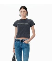 Alexander Wang - Cotton Shrunken Logo Tee - Lyst