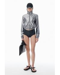 Alexander Wang - Grey Shrunken Zip-up Jacket - Lyst