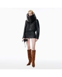 Alexander Wang - Worn Moto Leather Mini Skort - Lyst