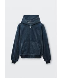 Alexander Wang - Brushed Denim Oversized Hoodie - Lyst