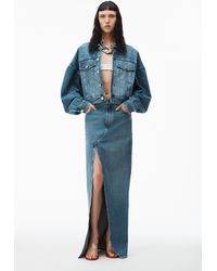 Alexander Wang - Bonded Rounded Trucker Jacket In Cotton Denim - Lyst