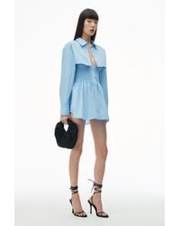 Alexander Wang - Smocked Mini Dress With Overshirt - Lyst