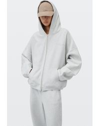 Alexander Wang - Crystal Hotfix Oversized Zip Up Hoodie - Lyst
