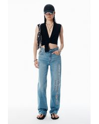 Alexander Wang - Ez Mid-rise Jeans With Logo Cutout - Lyst