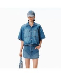Alexander Wang - Cropped Denim Shirt - Lyst