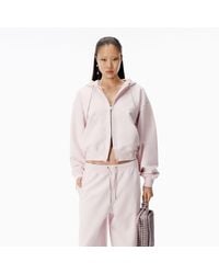Alexander Wang - Crystal Drawcord Zip-Up Hoodie - Lyst