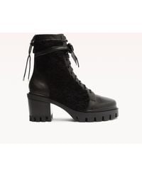 Alexandre Birman - Shearling Clarita Combat Bootie 65 Black - Lyst