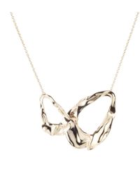 Alexis Bittar Crumpled Gold Link Necklace - Metallic