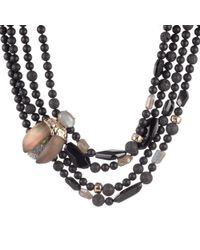 Alexis Bittar Crystal Encrusted Scarab Multi-strand Bib Necklace - Black