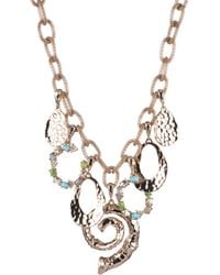 Alexis Bittar Hammered Bamboo And Multi-stone Mesh Chain Charm Necklace - Multicolor