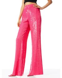 Alice + Olivia Alice + Olivia Dylan High Waisted Sequin Pant - Pink