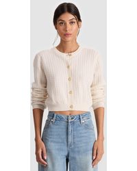 Alice + Olivia - Dollie Cashmere Cableknit Cardigan - Lyst