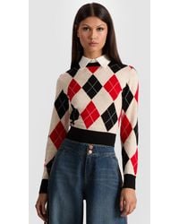 Alice + Olivia - Carolann Argyle Pullover - Lyst