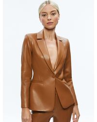 Alice + Olivia - Macey Fitted Vegan Leather Blazer - Lyst