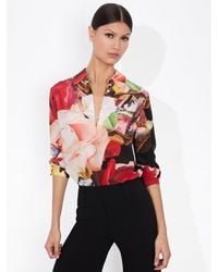 Alice + Olivia - A+O X Kelly Dabbah Willa Placket Top - Lyst