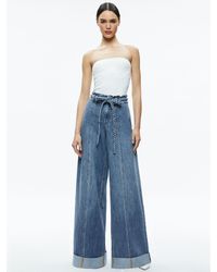 Alice + Olivia - Harriet Wide Leg High Rise Paperbag Jean - Lyst