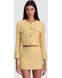 Alice + Olivia - Lorie Embellished Tweed Jacket - Lyst
