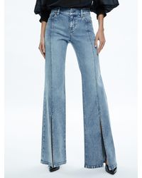 Alice + Olivia - Sedona Low Rise Center Front Slits Flare Jean - Lyst