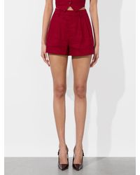 Alice + Olivia - Conry Linen Cuffed Short - Lyst