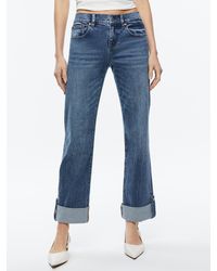Alice + Olivia - Abilene Cuffed Jean With Snaps - Lyst