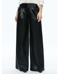 Alice + Olivia - Anders Vegan Leather Low Rise Pant - Lyst