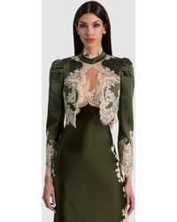 Alice + Olivia - Thomasina Lace Cropped Jacket - Lyst