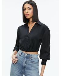 Alice + Olivia - Trudy Cropped Button Down - Lyst