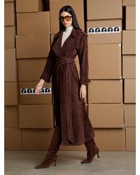 Alice + Olivia - Nevada Suede Maxi Trench Coat - Lyst
