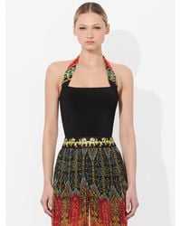Alice + Olivia - Lee Woven Strap Halter Top - Lyst