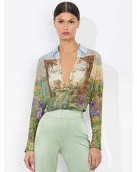 Alice + Olivia - Eloise Button Down Blouse - Lyst