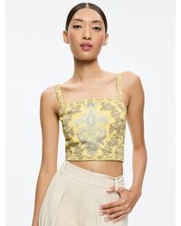 Alice + Olivia - Sasha Lace Up Back Cropped Top - Lyst