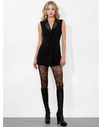 Alice + Olivia - Carlena Tuxedo Romper - Lyst