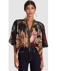 Alice + Olivia - Cora Button Down Blouse - Lyst