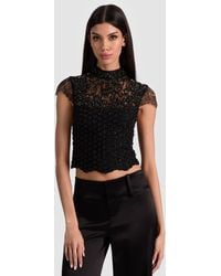 Alice + Olivia - Pria Embellished Top - Lyst