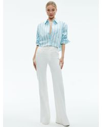 Alice + Olivia - Finely Cropped Oversized Button Down Shirt - Lyst
