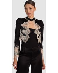 Alice + Olivia - Thomasina Lace Trim Jacket - Lyst