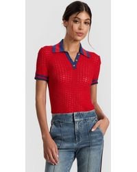 Alice + Olivia - Martha Pointelle Polo - Lyst