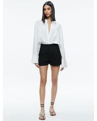 Alice + Olivia - Finely Linen Oversized Button Down Shirt - Lyst