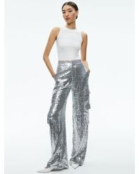 Alice + Olivia - Hayes Sequined Wide Leg Cargo Pants - Lyst