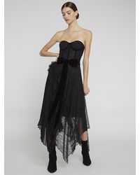 Alice + Olivia Bree Bustier Handkerchief Dress - Black