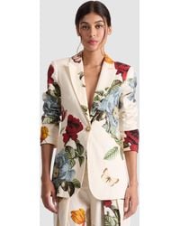 Alice + Olivia - Breann Printed Linen Blazer - Lyst