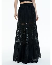 Alice + Olivia - Reise Embroidered Tiered Maxi Skirt - Lyst