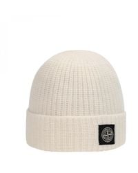 stone island beanie white