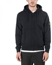 Stone Island Full Zip Hooded Sweat - Blue