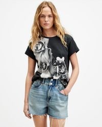 AllSaints - Eulo Anna Floral Print Crew Neck T-shirt, - Lyst
