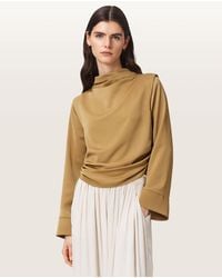 AllSaints - Leslie Cowl Neck Relaxed Top - Lyst