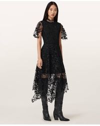 AllSaints - Saege Lace Midi Dress - Lyst