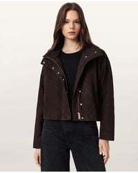 AllSaints - Ryder Suede Jacket - Lyst